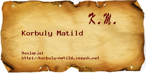 Korbuly Matild névjegykártya